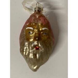 Christmas Santa Glass Ornament. KK386